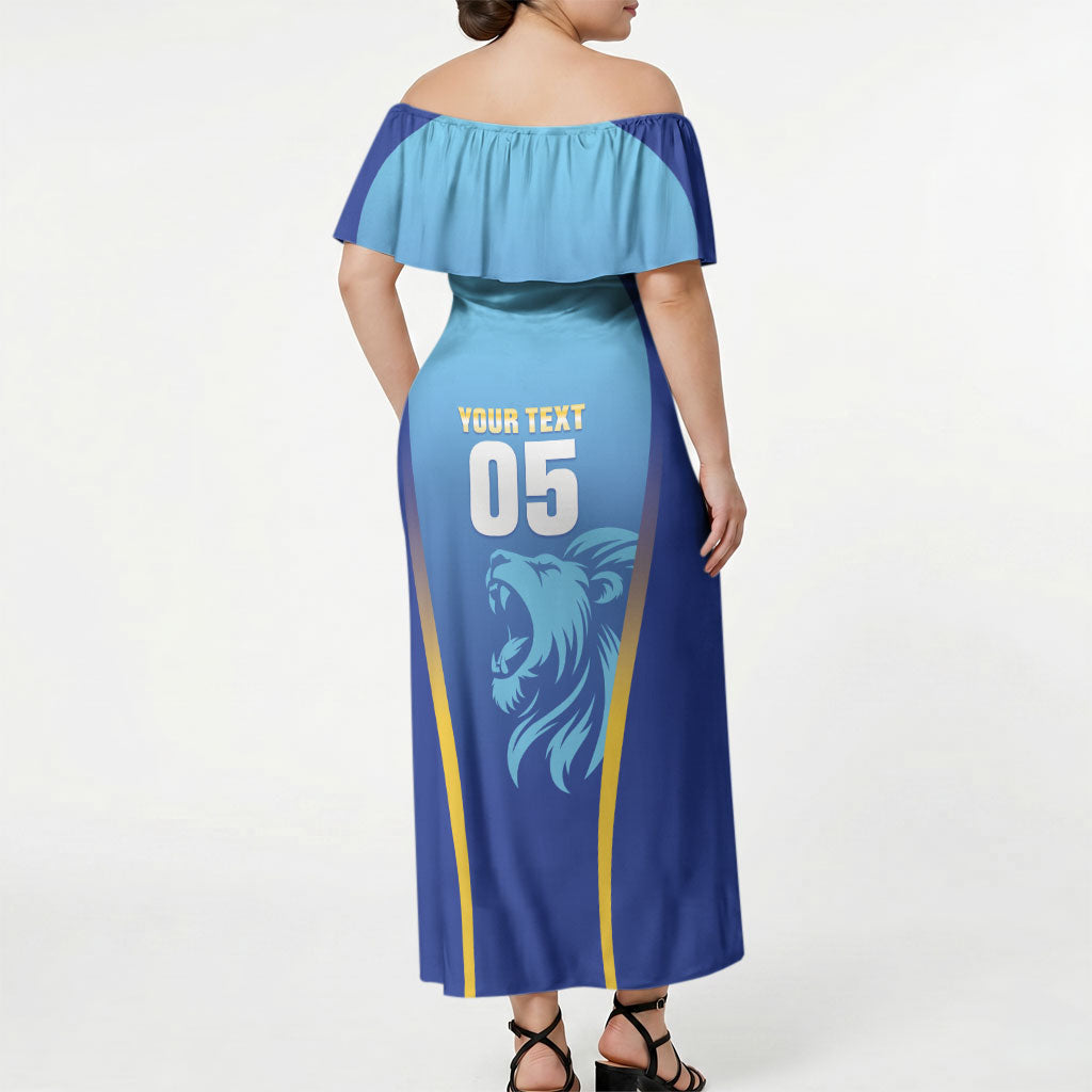 Custom Saint Lucia 2026 Cricket Off Shoulder Maxi Dress Kings Never Fall