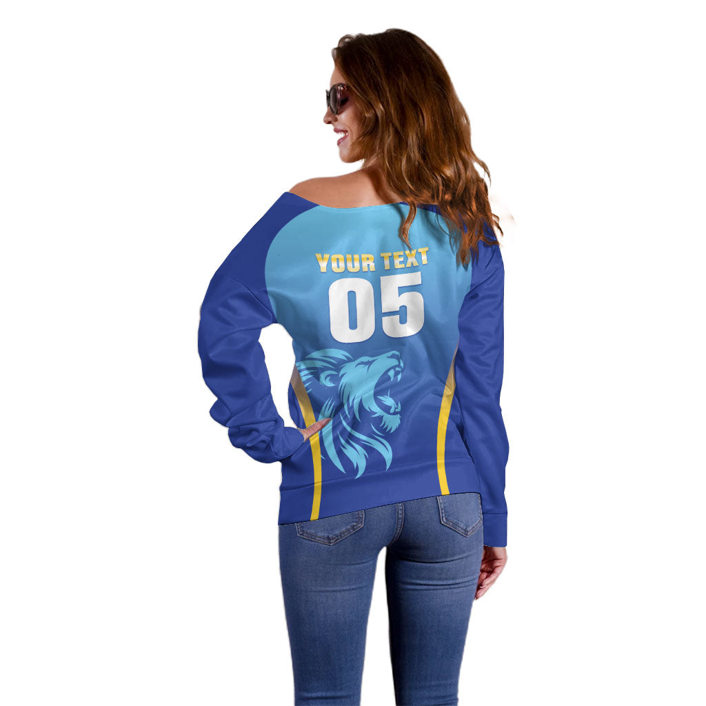 Custom Saint Lucia 2026 Cricket Off Shoulder Sweater Kings Never Fall