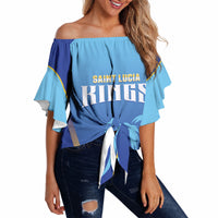 Custom Saint Lucia 2026 Cricket Off Shoulder Wrap Waist Top Kings Never Fall