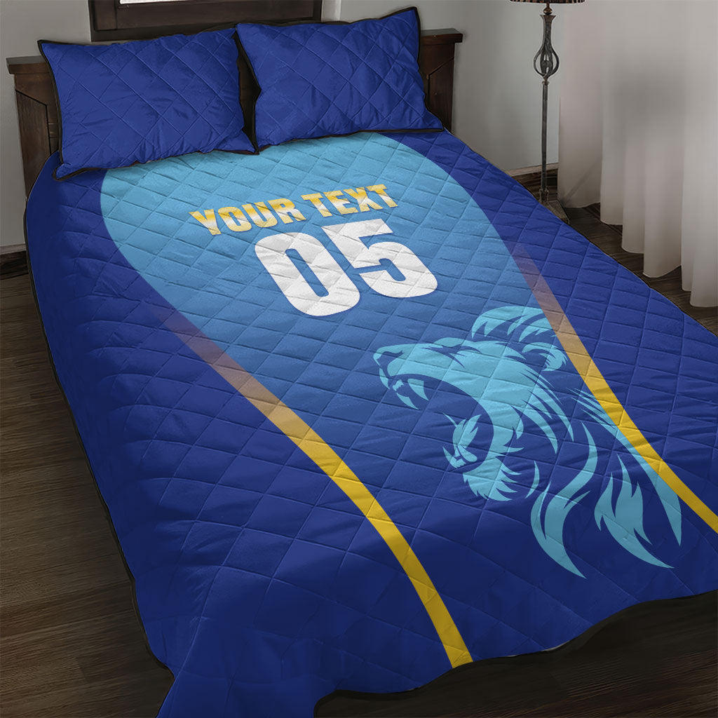 Custom Saint Lucia 2026 Cricket Quilt Bed Set Kings Never Fall