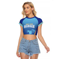 Custom Saint Lucia 2026 Cricket Raglan Cropped T Shirt Kings Never Fall
