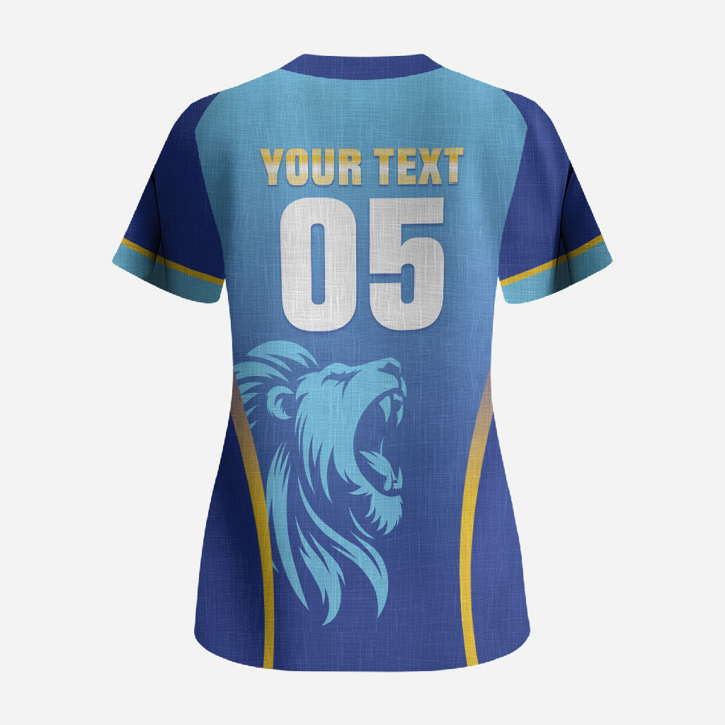 Custom Saint Lucia 2026 Cricket Scrub Top Kings Never Fall