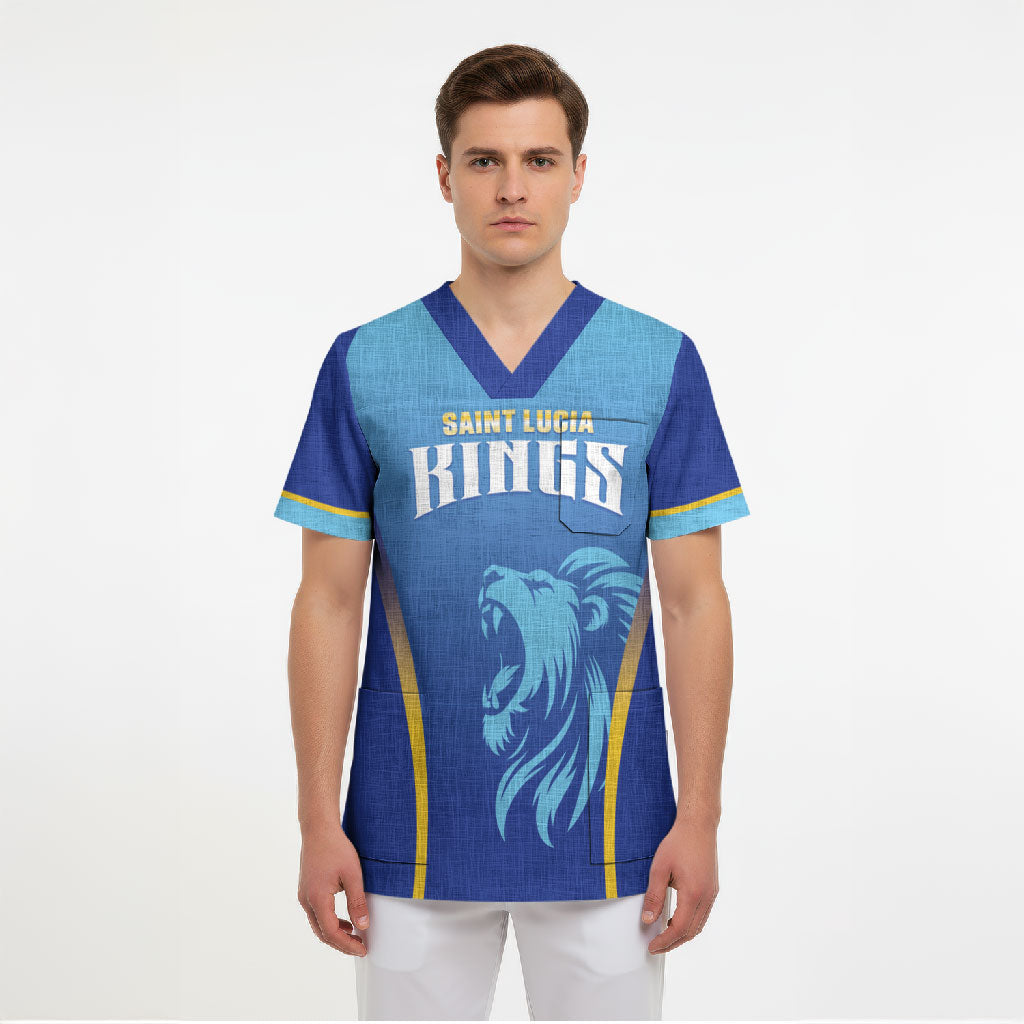Custom Saint Lucia 2026 Cricket Scrub Top Kings Never Fall