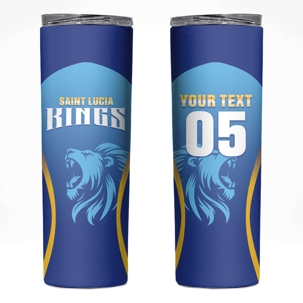 Custom Saint Lucia 2026 Cricket Skinny Tumbler Kings Never Fall