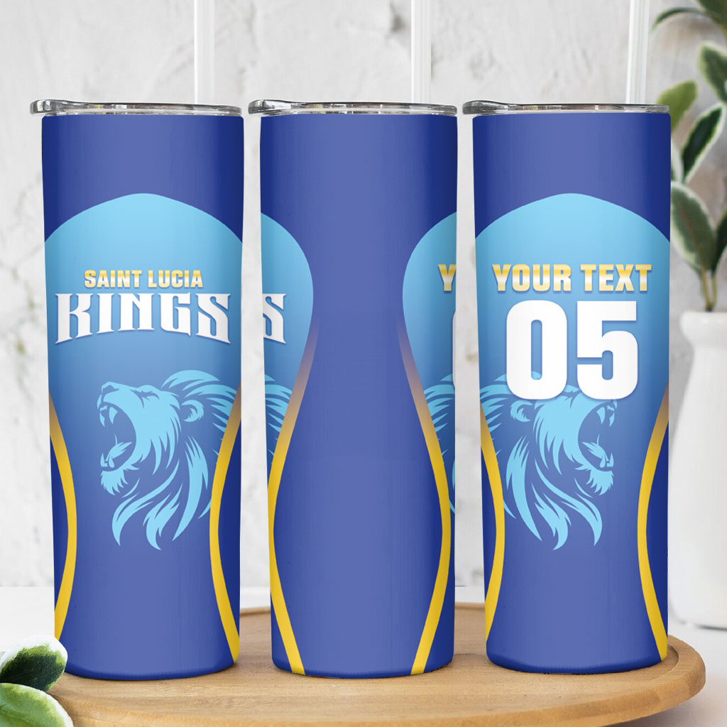 Custom Saint Lucia 2026 Cricket Skinny Tumbler Kings Never Fall