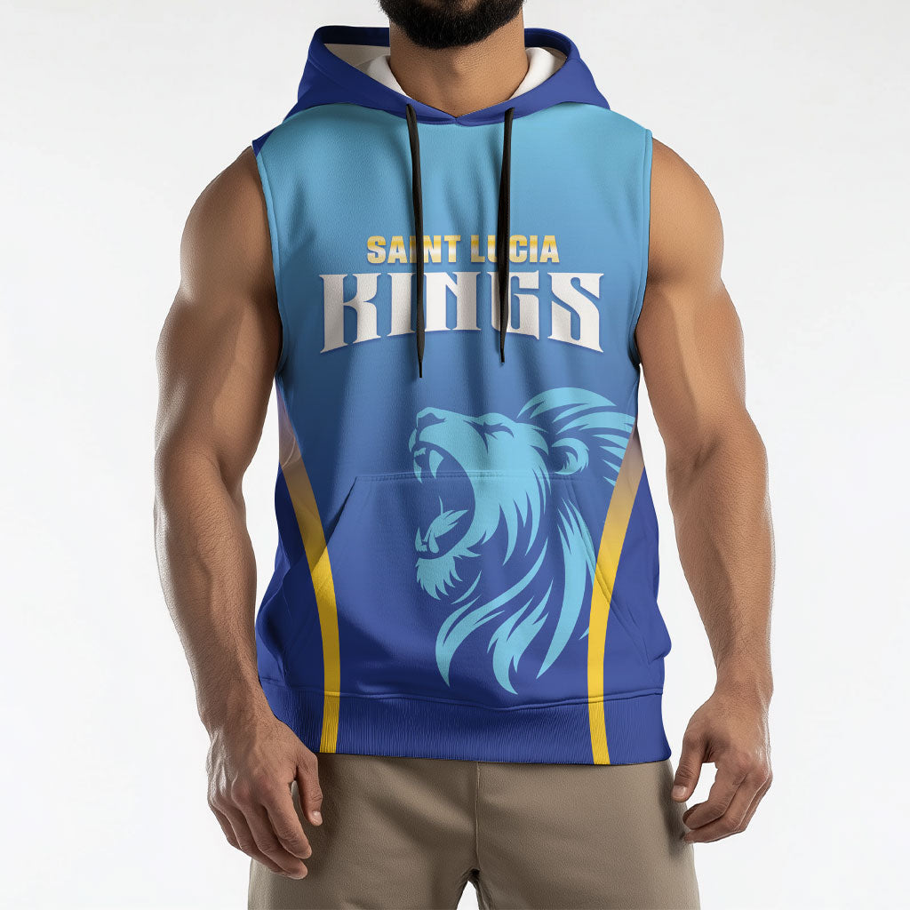 Custom Saint Lucia 2026 Cricket Sleeveless Hoodie Kings Never Fall