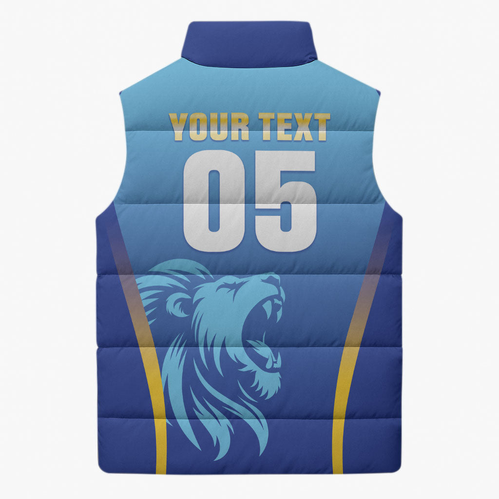 Custom Saint Lucia 2026 Cricket Sleeveless Puffer Jacket Kings Never Fall