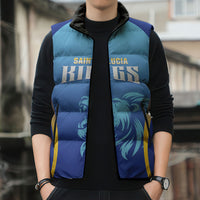 Custom Saint Lucia 2026 Cricket Sleeveless Puffer Jacket Kings Never Fall