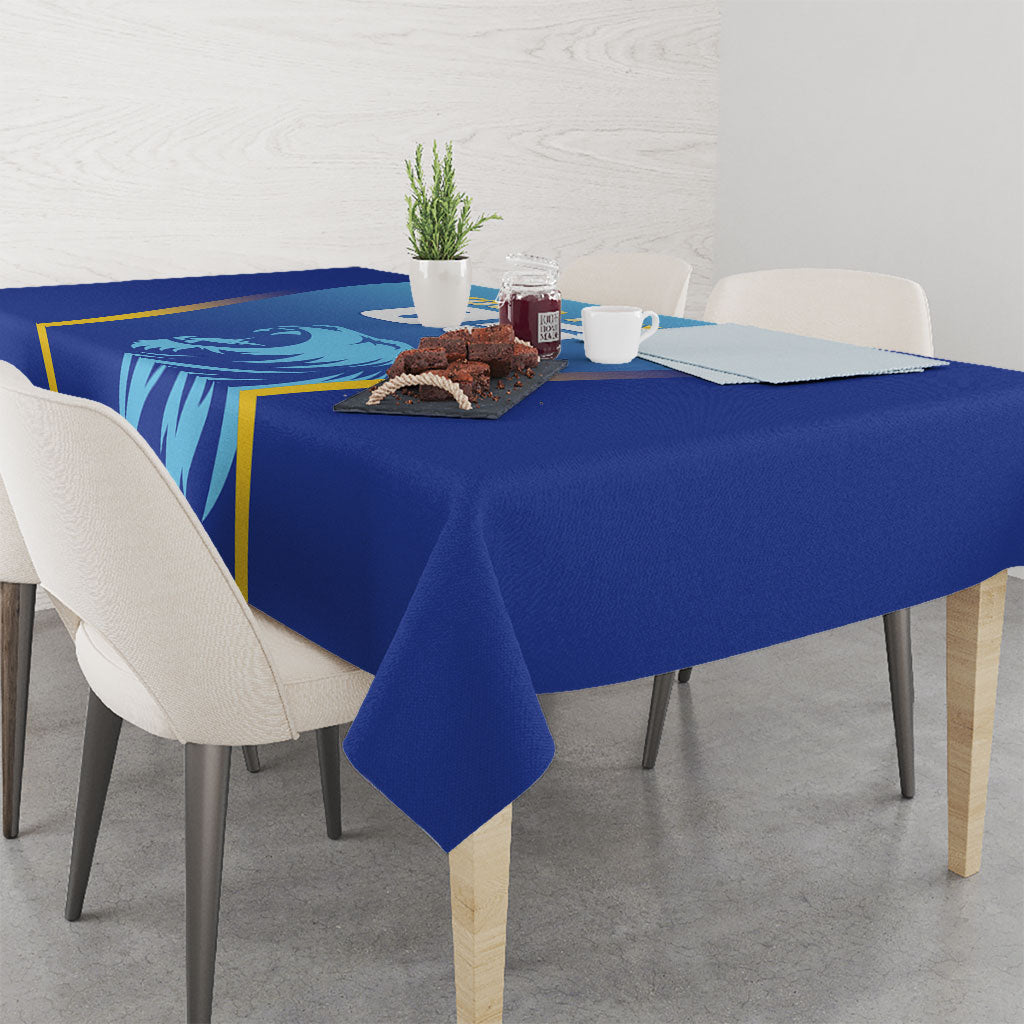 Custom Saint Lucia 2026 Cricket Tablecloth Kings Never Fall