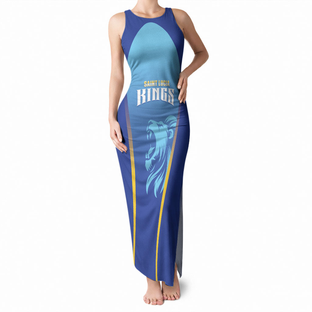 Custom Saint Lucia 2026 Cricket Tank Maxi Dress Kings Never Fall