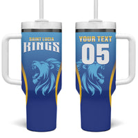 Custom Saint Lucia 2026 Cricket Tumbler With Handle Kings Never Fall