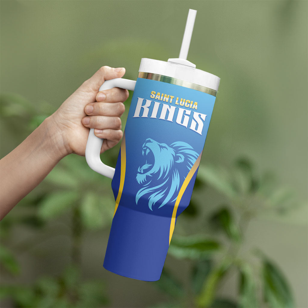 Custom Saint Lucia 2026 Cricket Tumbler With Handle Kings Never Fall