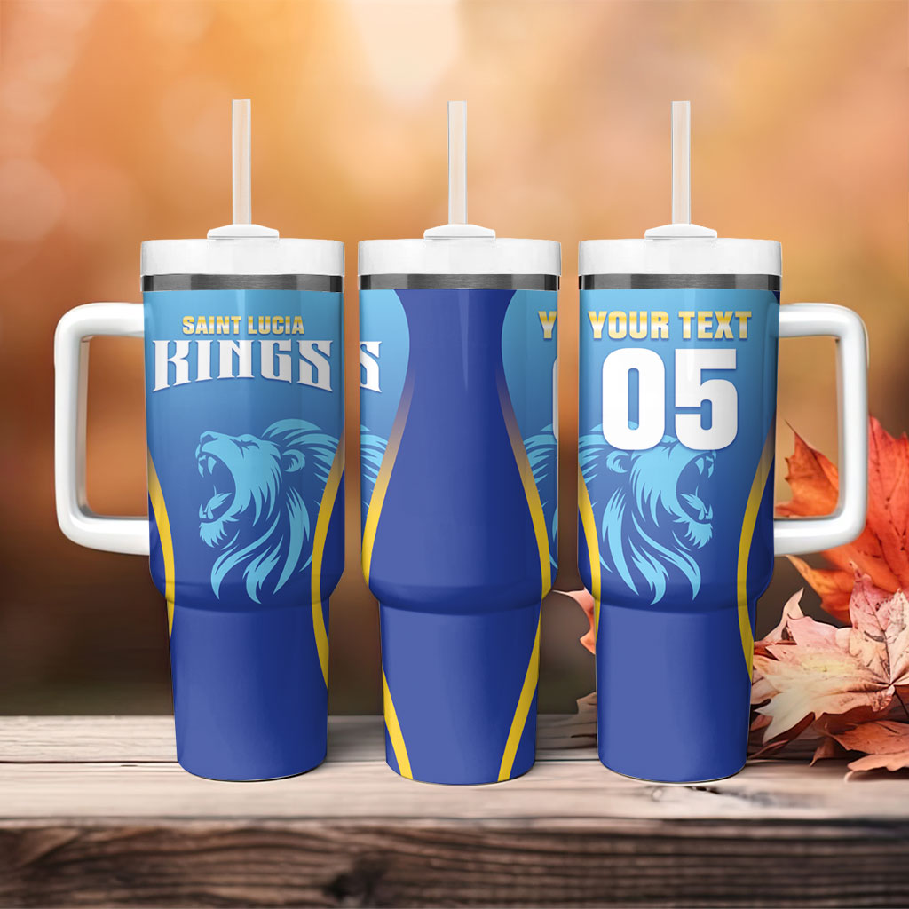 Custom Saint Lucia 2026 Cricket Tumbler With Handle Kings Never Fall