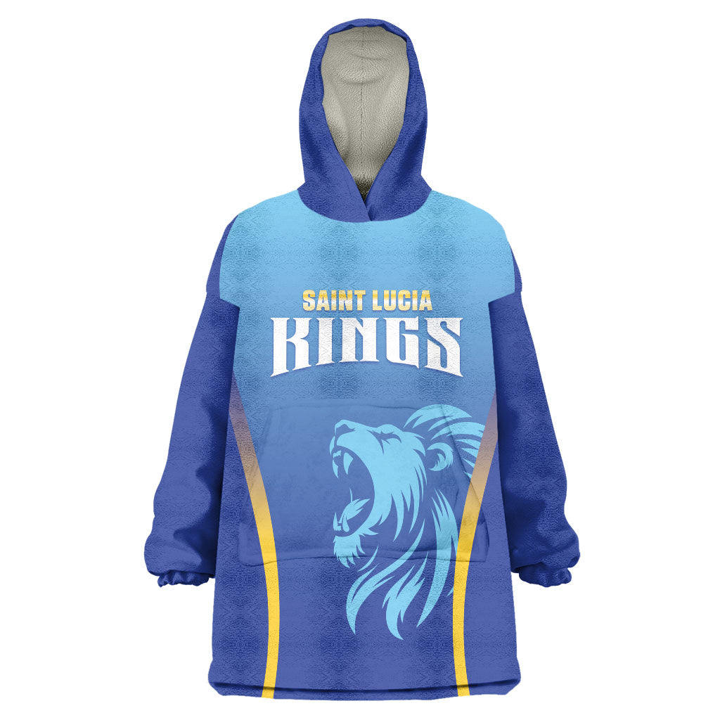 Custom Saint Lucia 2026 Cricket Wearable Blanket Hoodie Kings Never Fall