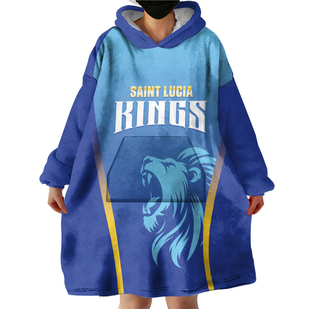 Custom Saint Lucia 2026 Cricket Wearable Blanket Hoodie Kings Never Fall