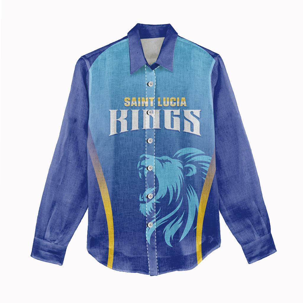 Custom Saint Lucia 2026 Cricket Women Casual Shirt Kings Never Fall
