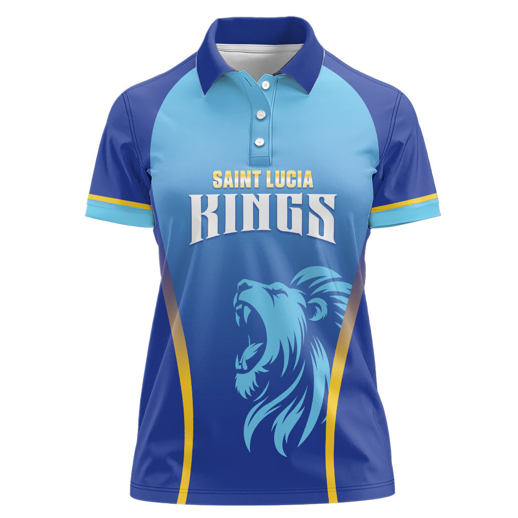Custom Saint Lucia 2026 Cricket Women Polo Shirt Kings Never Fall