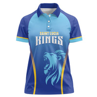 Custom Saint Lucia 2026 Cricket Women Polo Shirt Kings Never Fall