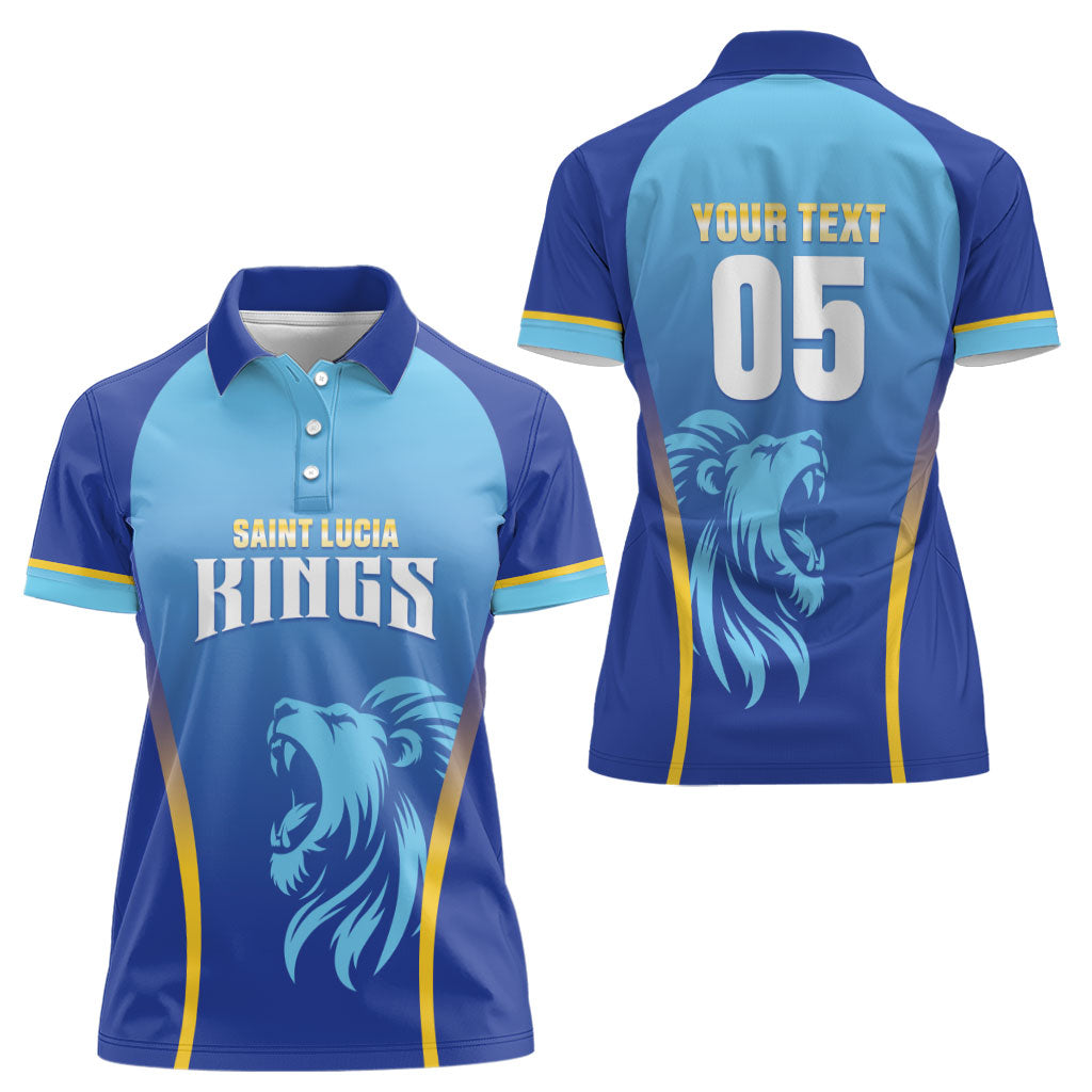 Custom Saint Lucia 2026 Cricket Women Polo Shirt Kings Never Fall