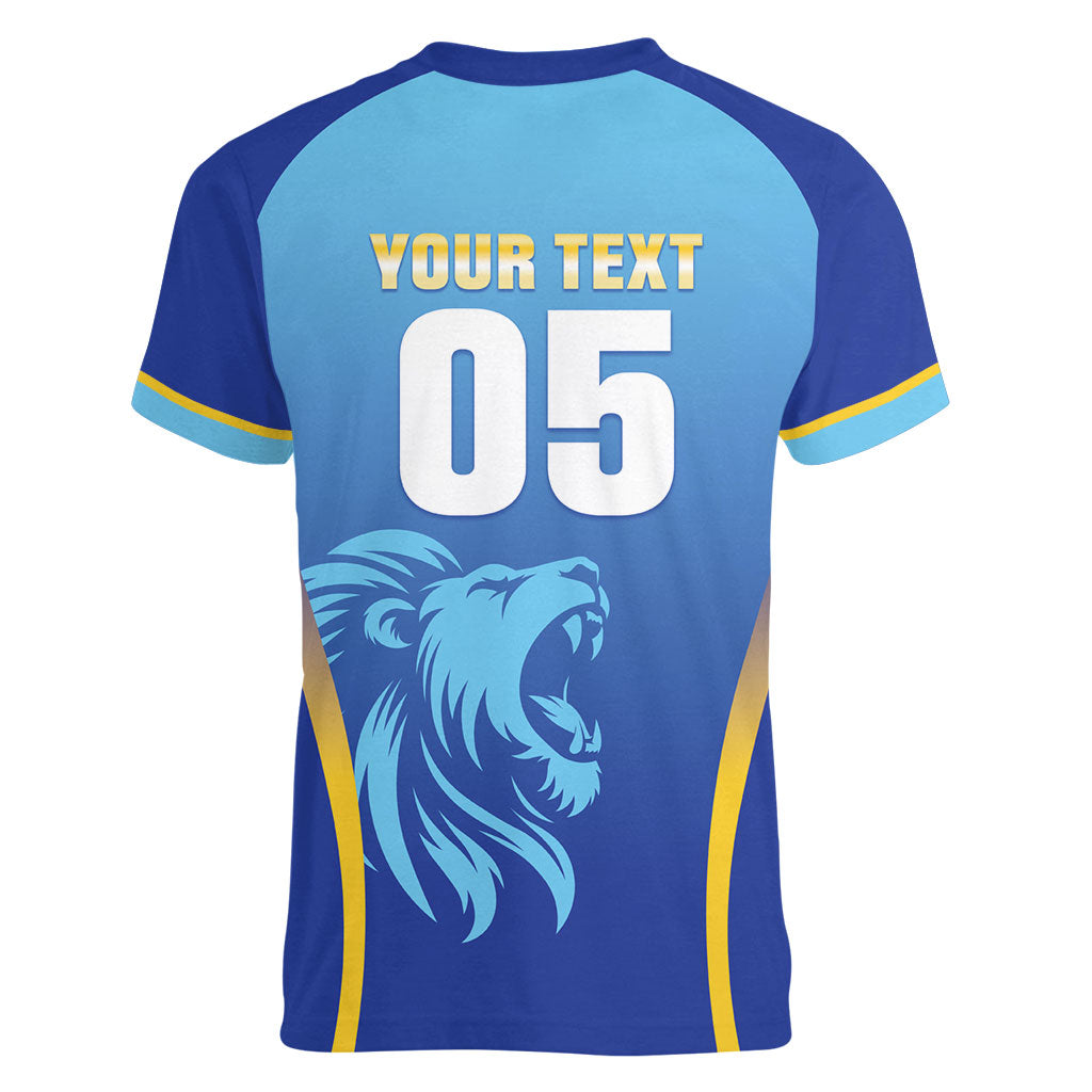 Custom Saint Lucia 2026 Cricket Women V-Neck T-Shirt Kings Never Fall
