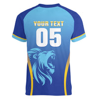 Custom Saint Lucia 2026 Cricket Women V-Neck T-Shirt Kings Never Fall
