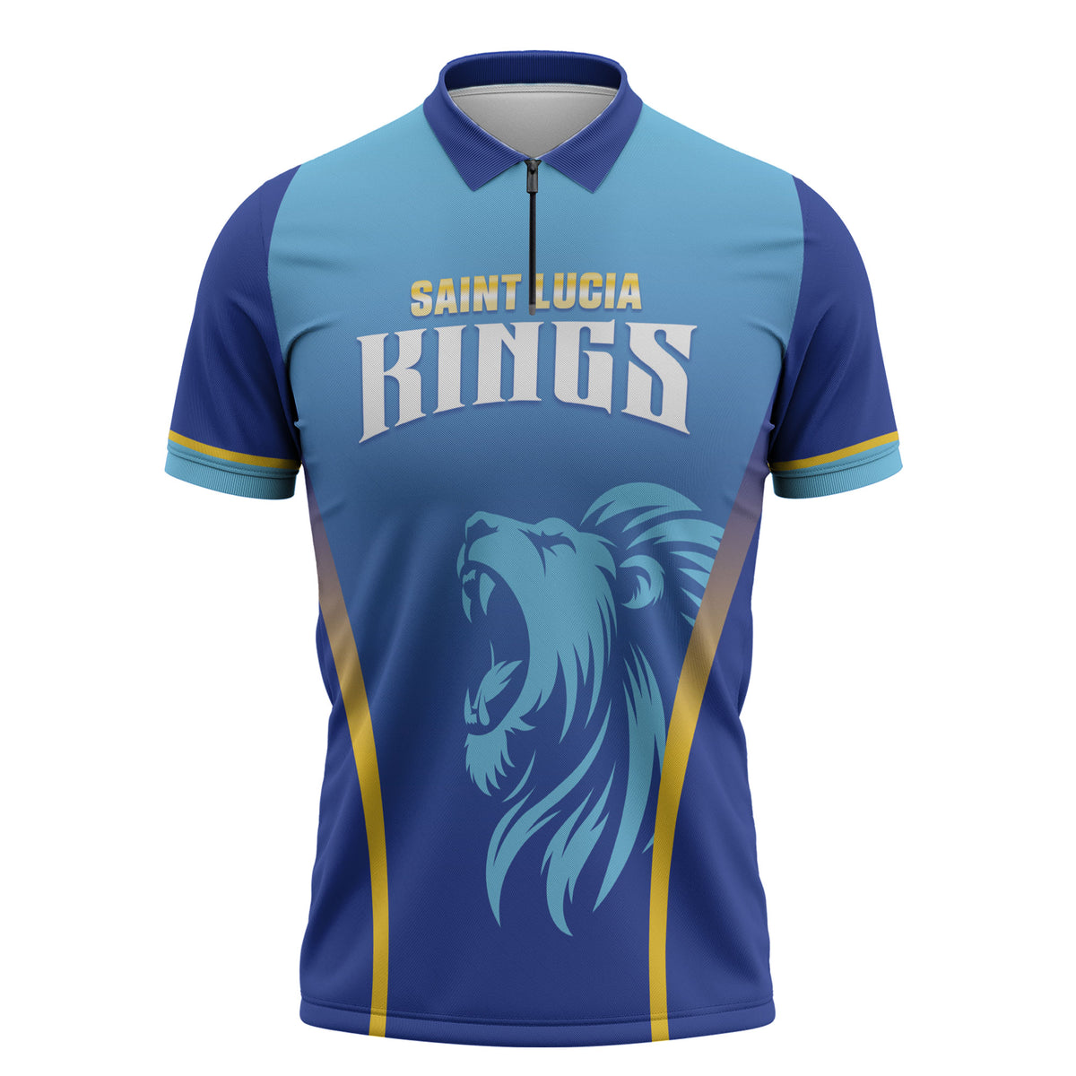 Custom Saint Lucia 2026 Cricket Zipper Polo Shirt Kings Never Fall