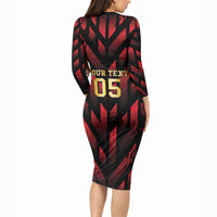 Custom Trinbago 2026 Cricket Long Sleeve Bodycon Dress Ride To Victory