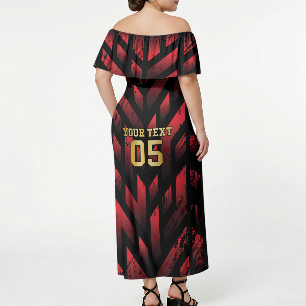 Custom Trinbago 2026 Cricket Off Shoulder Maxi Dress Ride To Victory