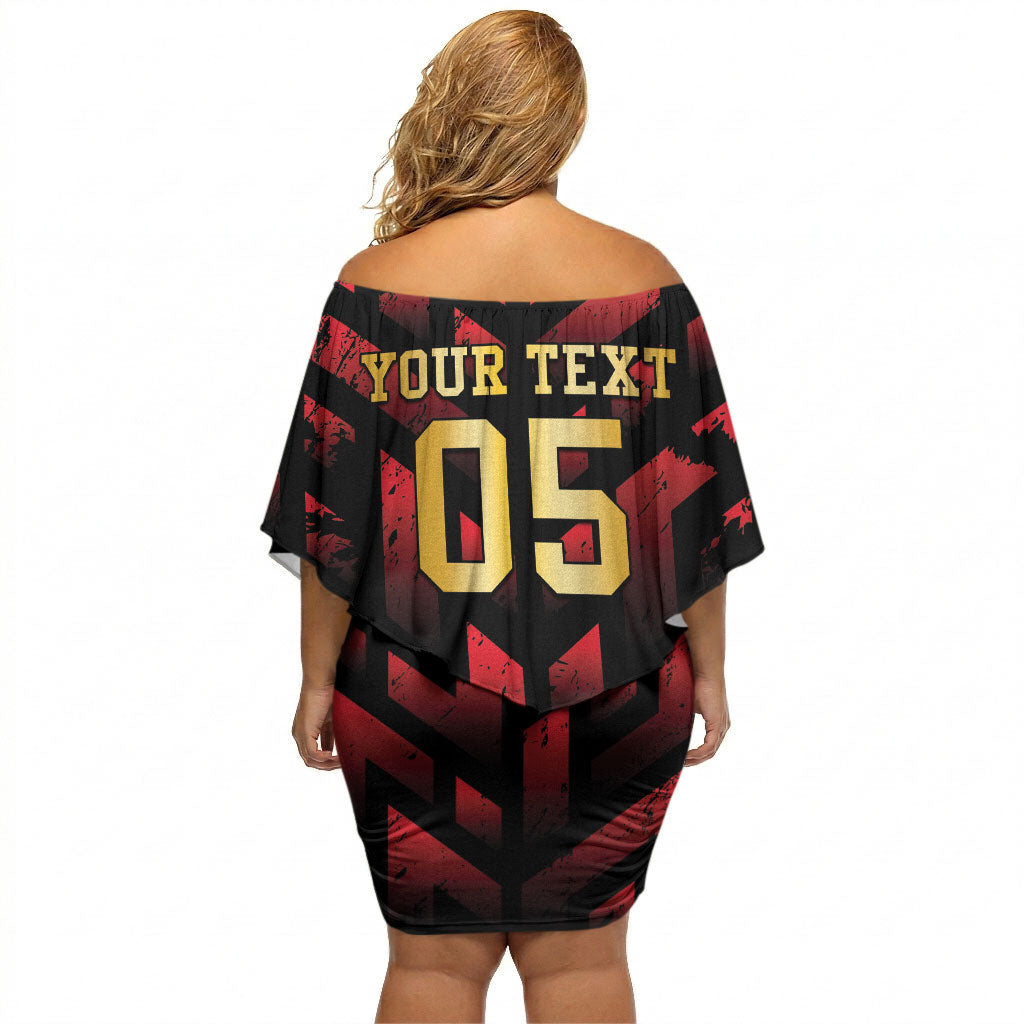Custom Trinbago 2026 Cricket Off Shoulder Short Dress Ride To Victory