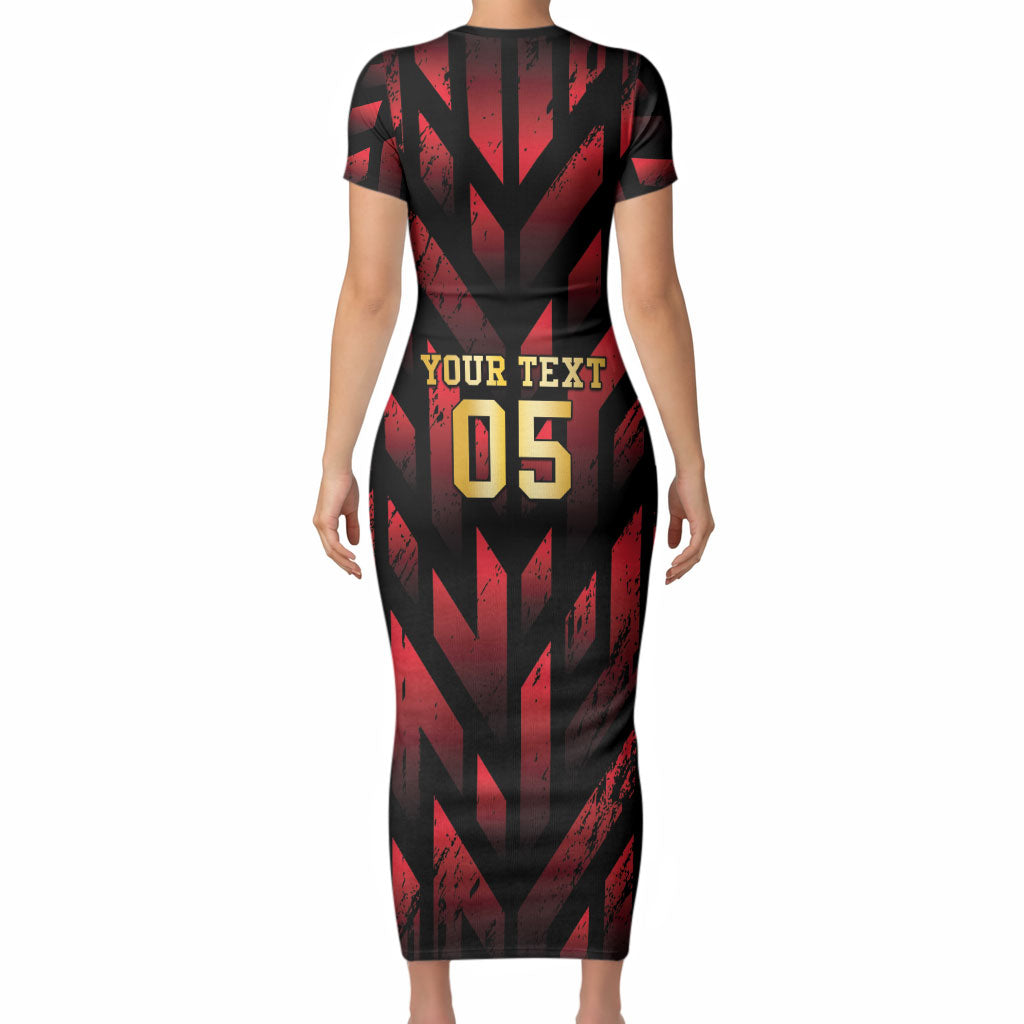 Custom Trinbago 2026 Cricket Short Sleeve Bodycon Dress Ride To Victory