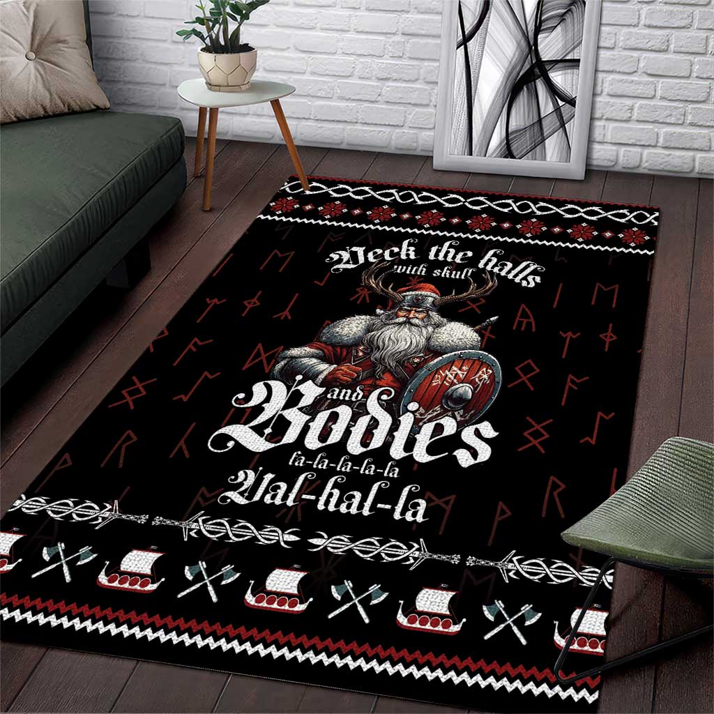 Funny Vikings Christmas Area Rug Falalalala Valhalla LT05 - Wonder Print Shop