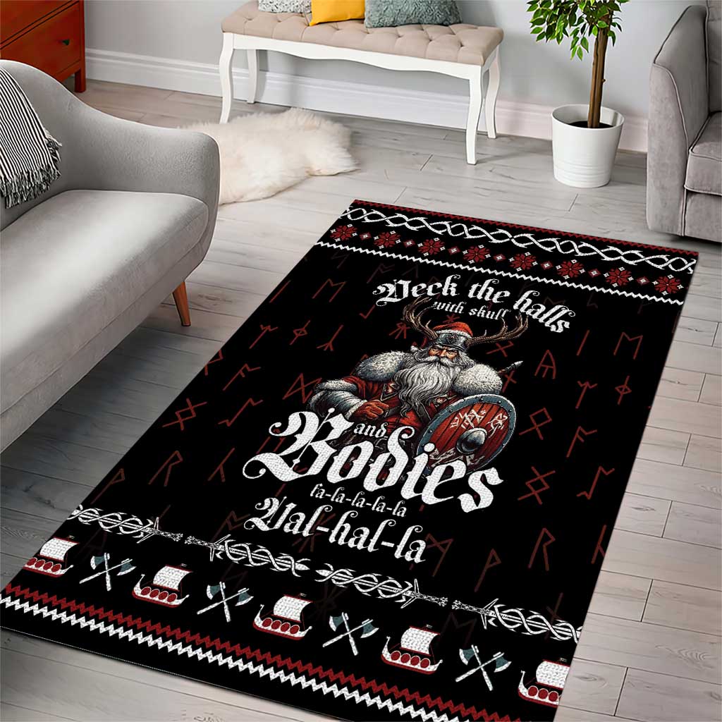 Funny Vikings Christmas Area Rug Falalalala Valhalla LT05 - Wonder Print Shop