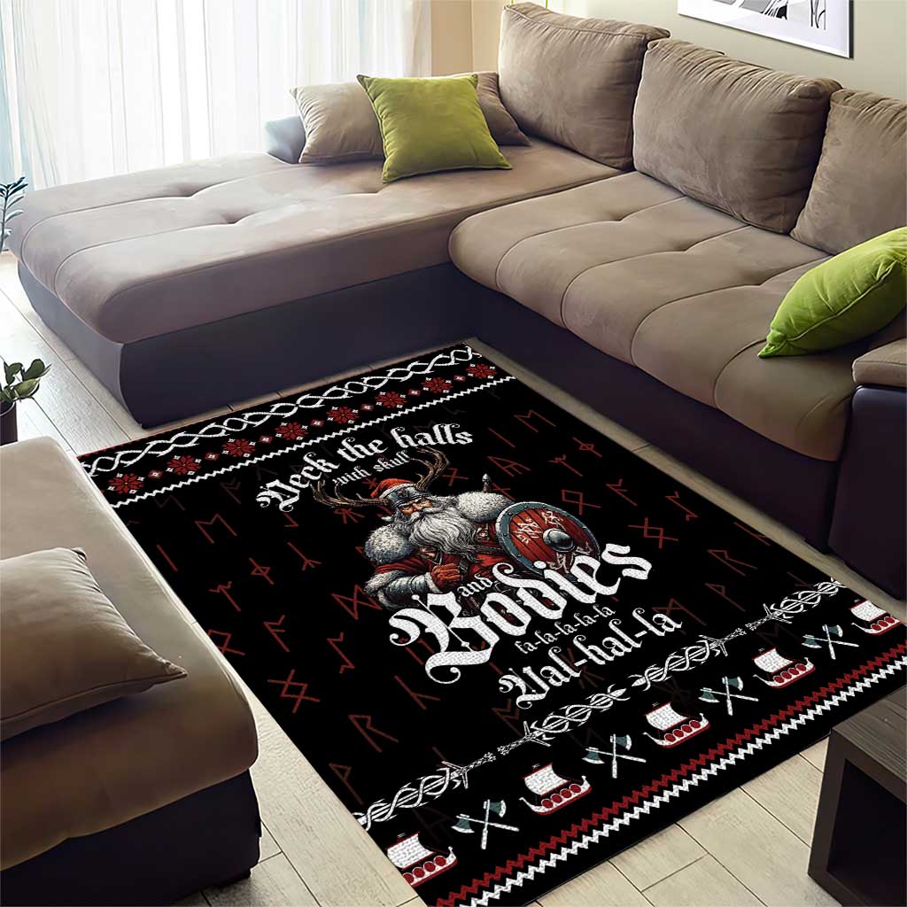 Funny Vikings Christmas Area Rug Falalalala Valhalla LT05 - Wonder Print Shop