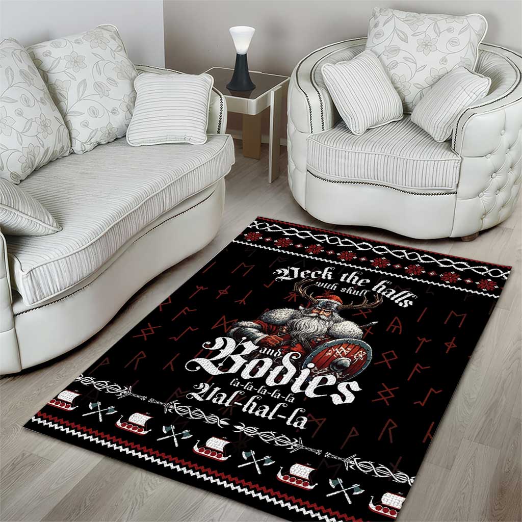 Funny Vikings Christmas Area Rug Falalalala Valhalla LT05 - Wonder Print Shop