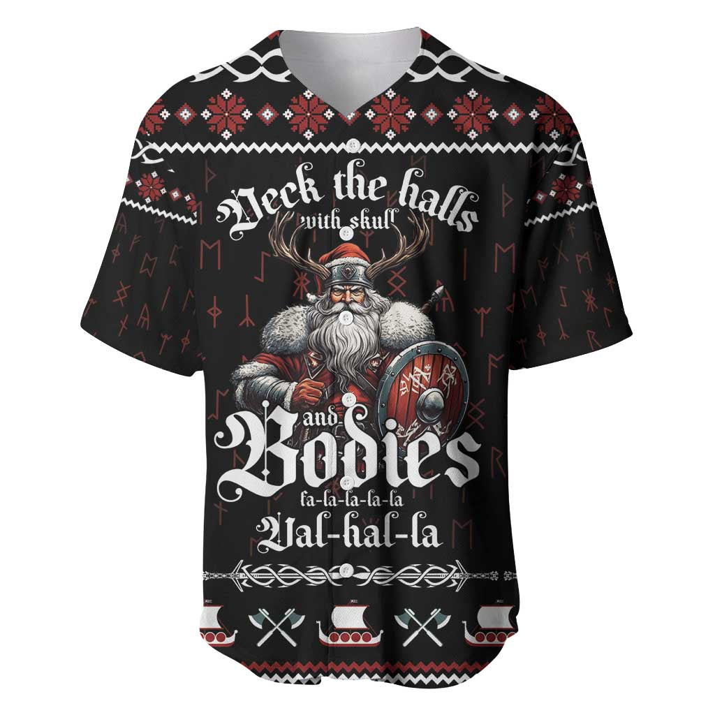 Funny Vikings Christmas Baseball Jersey Falalalala Valhalla LT05 - Wonder Print Shop