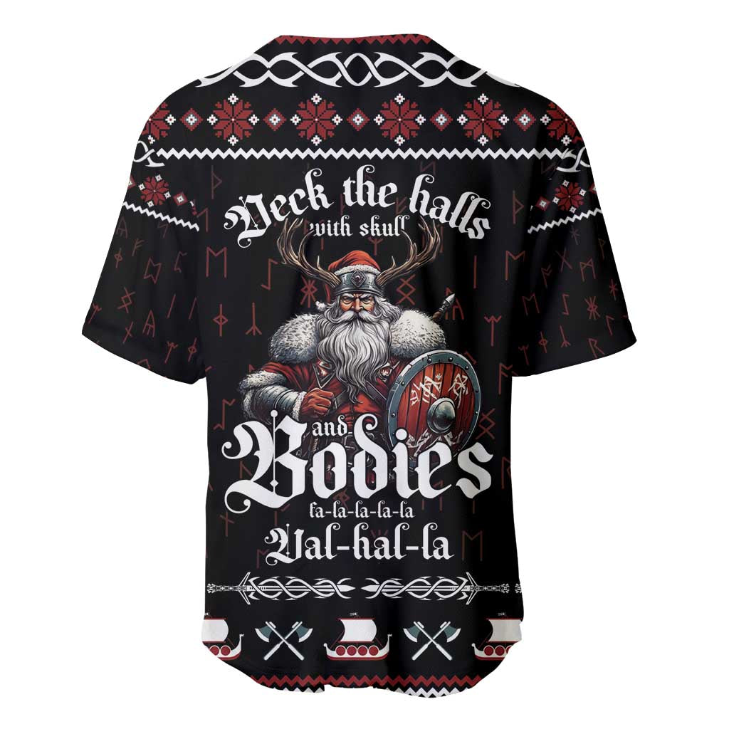 Funny Vikings Christmas Baseball Jersey Falalalala Valhalla LT05 - Wonder Print Shop