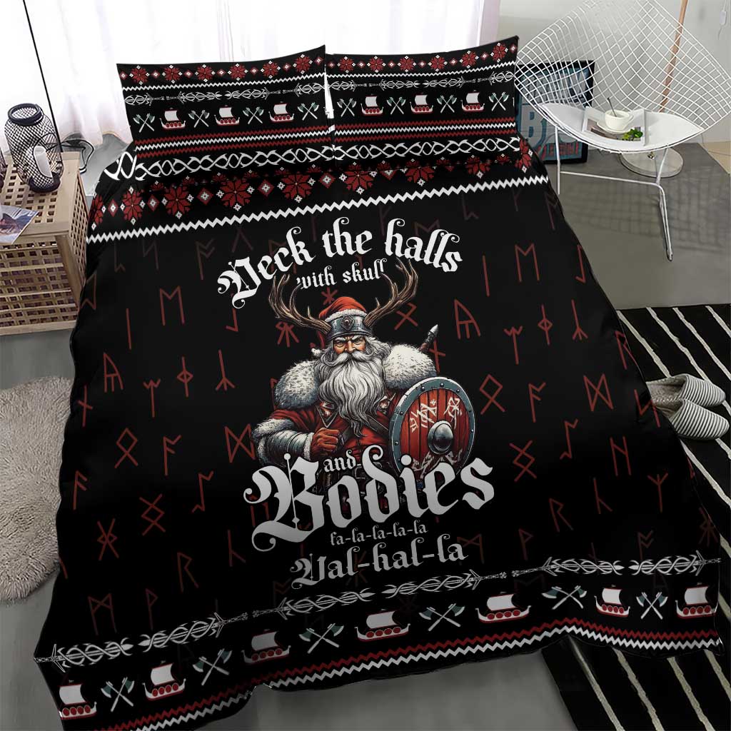 Funny Vikings Christmas Bedding Set Falalalala Valhalla LT05 - Wonder Print Shop