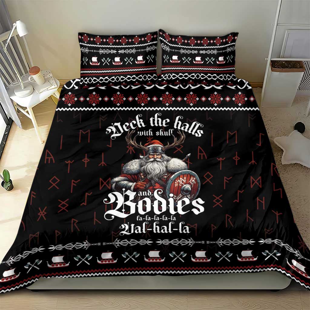 Funny Vikings Christmas Bedding Set Falalalala Valhalla LT05 - Wonder Print Shop