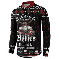 Funny Vikings Christmas Button Sweatshirt Falalalala Valhalla LT05 - Wonder Print Shop