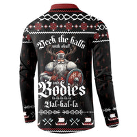 Funny Vikings Christmas Button Sweatshirt Falalalala Valhalla LT05 - Wonder Print Shop