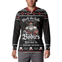 Funny Vikings Christmas Button Sweatshirt Falalalala Valhalla LT05 - Wonder Print Shop