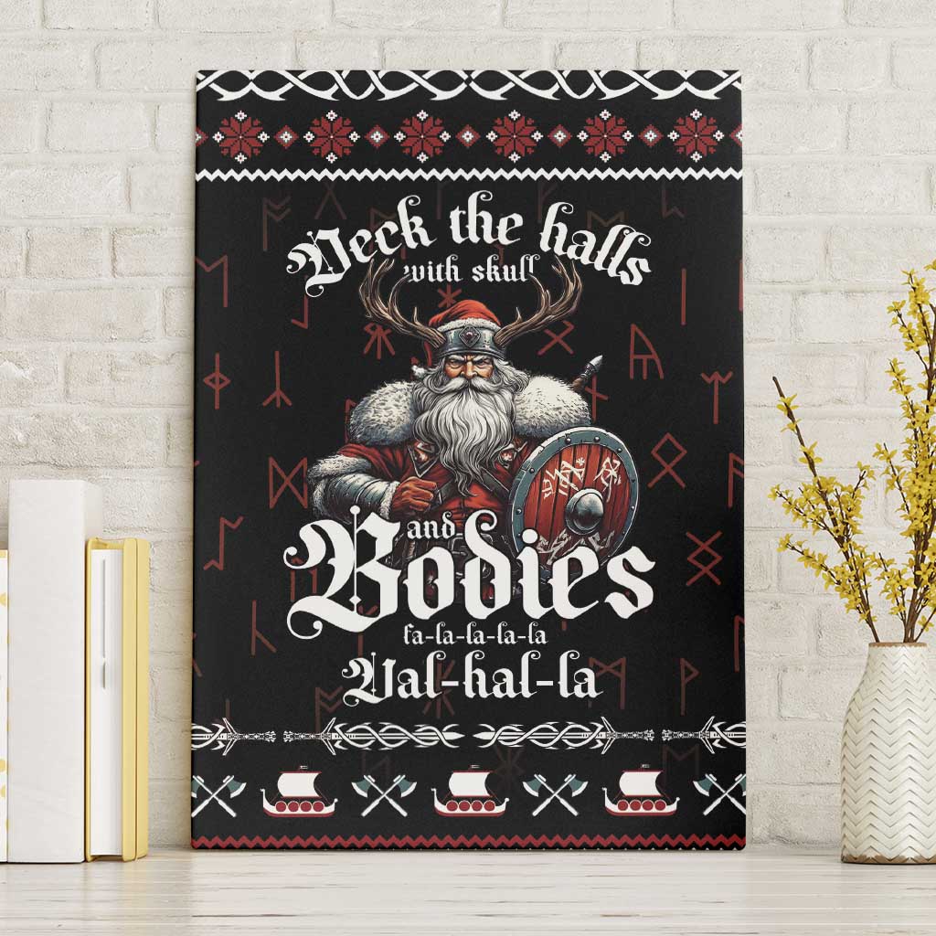 Funny Vikings Christmas Canvas Wall Art Falalalala Valhalla LT05 - Wonder Print Shop