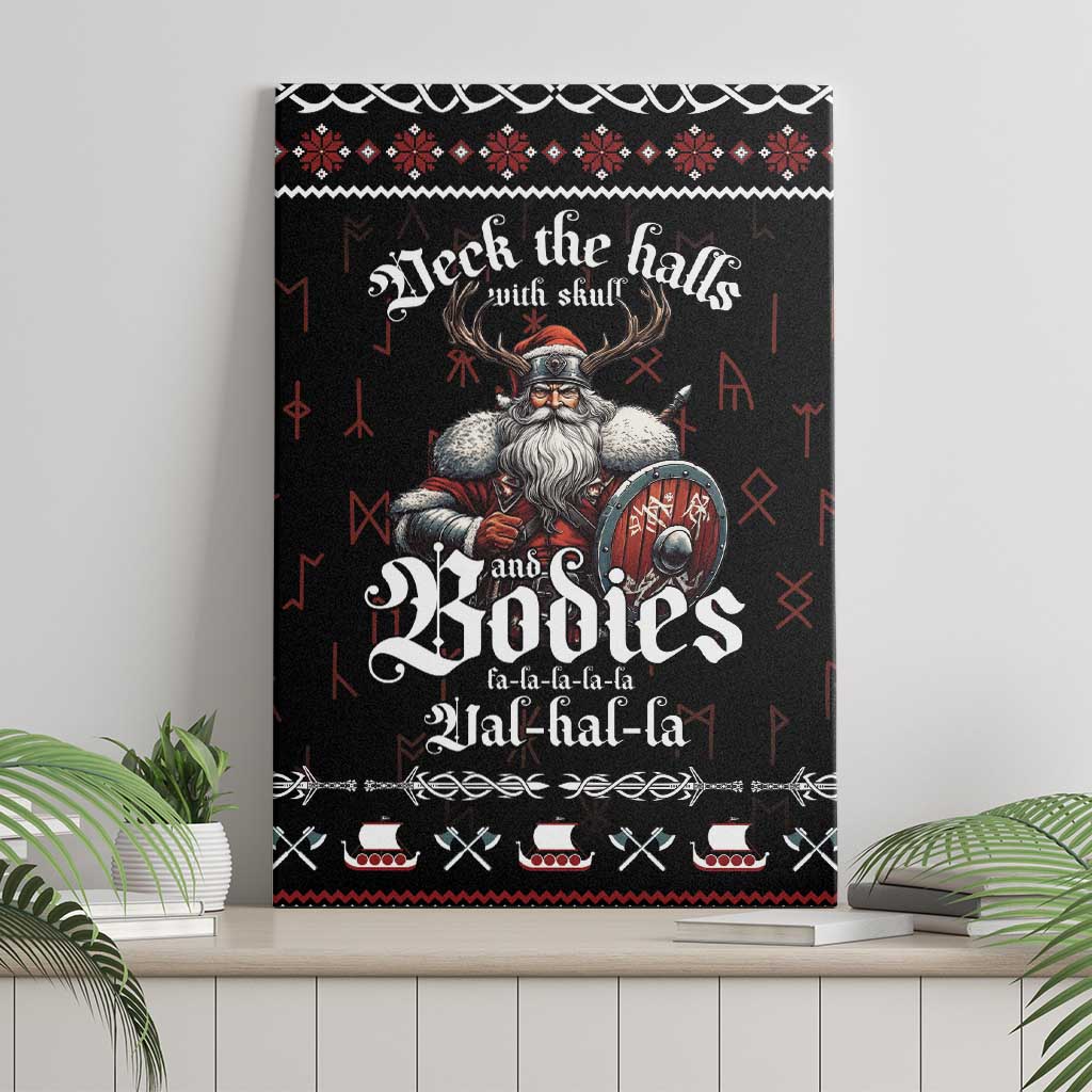 Funny Vikings Christmas Canvas Wall Art Falalalala Valhalla LT05 - Wonder Print Shop