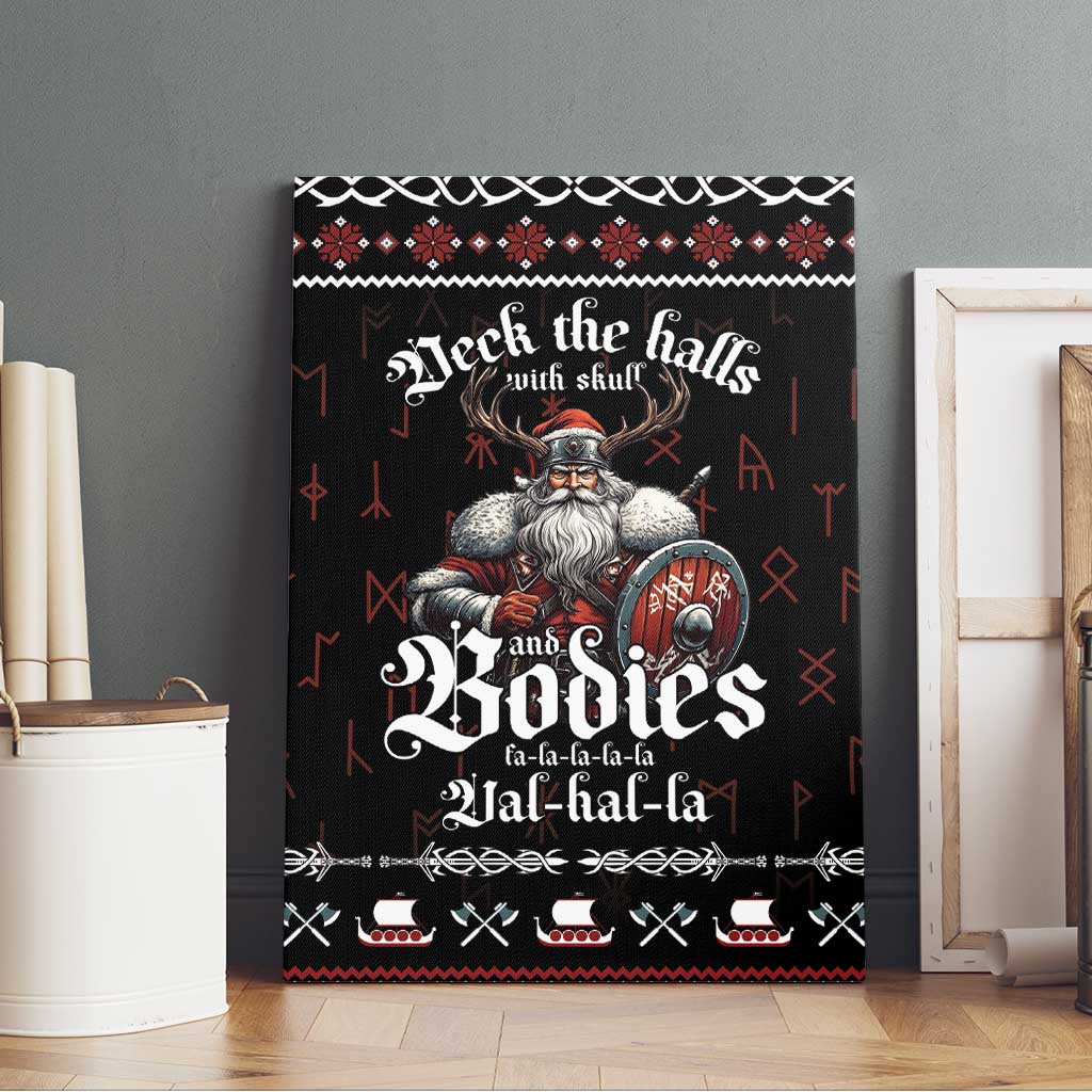 Funny Vikings Christmas Canvas Wall Art Falalalala Valhalla LT05 - Wonder Print Shop