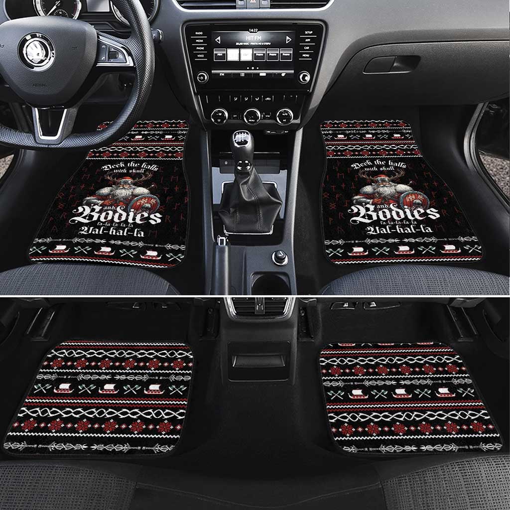 Funny Vikings Christmas Car Mats Falalalala Valhalla LT05 - Wonder Print Shop