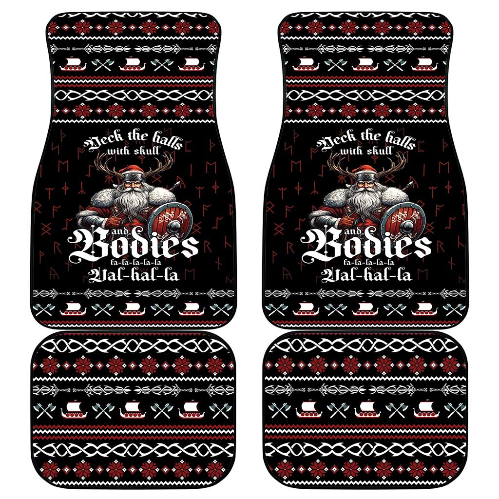 Funny Vikings Christmas Car Mats Falalalala Valhalla LT05 - Wonder Print Shop