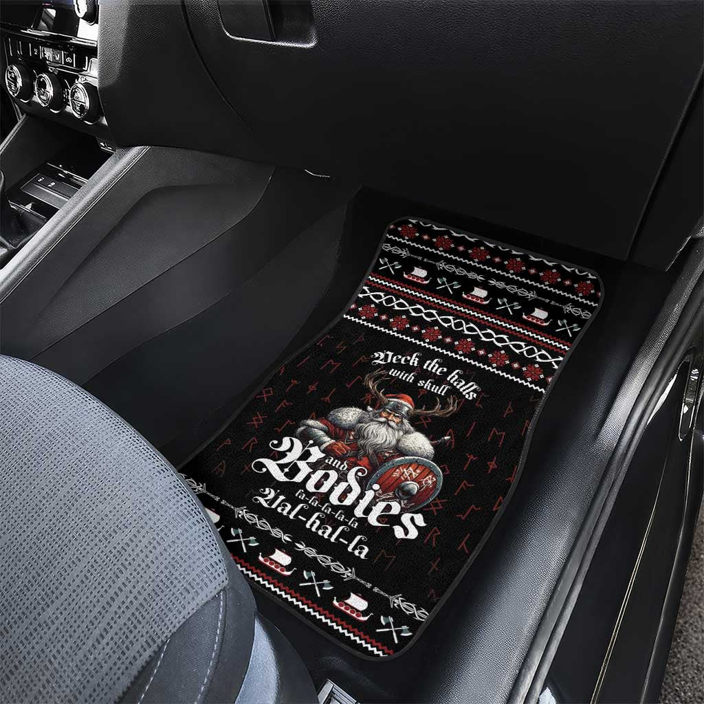Funny Vikings Christmas Car Mats Falalalala Valhalla LT05 - Wonder Print Shop