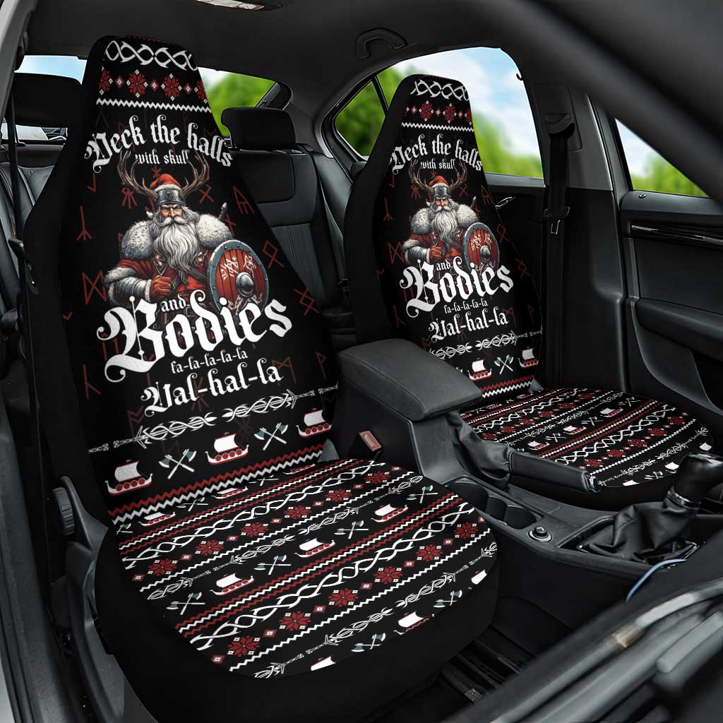 Funny Vikings Christmas Car Seat Cover Falalalala Valhalla LT05 - Wonder Print Shop