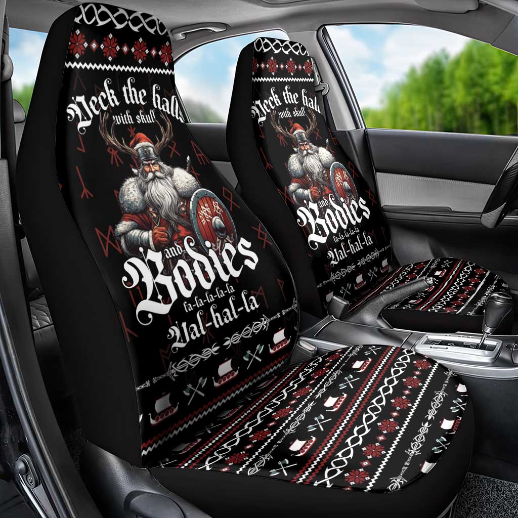 Funny Vikings Christmas Car Seat Cover Falalalala Valhalla LT05 - Wonder Print Shop