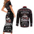 Funny Vikings Christmas Couples Matching Short Sleeve Bodycon Dress and Long Sleeve Button Shirt Falalalala Valhalla LT05 - Wonder Print Shop